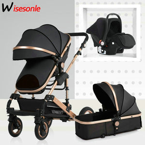 2019 nuevo carrito de bebé alto paisaje 3 a 1 cochecito de bebé de doble cara niños envío gratis en cuatro estaciones en Rusia