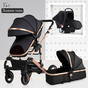 2019 nuevo carrito de bebé alto paisaje 3 a 1 cochecito de bebé de doble cara niños envío gratis en cuatro estaciones en Rusia