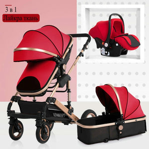 2019 nuevo carrito de bebé alto paisaje 3 a 1 cochecito de bebé de doble cara niños envío gratis en cuatro estaciones en Rusia