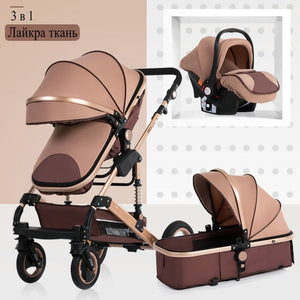 2019 nuevo carrito de bebé alto paisaje 3 a 1 cochecito de bebé de doble cara niños envío gratis en cuatro estaciones en Rusia