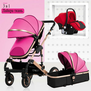 2019 nuevo carrito de bebé alto paisaje 3 a 1 cochecito de bebé de doble cara niños envío gratis en cuatro estaciones en Rusia