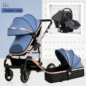 2019 nuevo carrito de bebé alto paisaje 3 a 1 cochecito de bebé de doble cara niños envío gratis en cuatro estaciones en Rusia